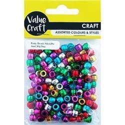 AussieSuperStore Jewellery Making Supplies Pony Beads Metallic Pony Beads Metallic | Jewellery Making Beads 9331468050520 VJY221